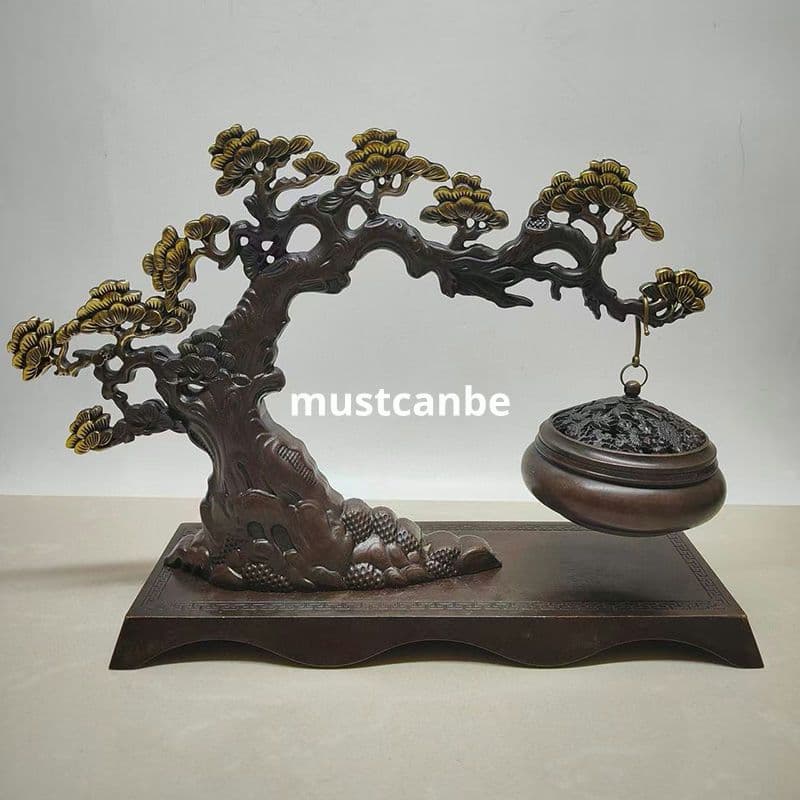 銅器 迎客松弔炉 薫香炉 装飾品 工芸品 置物