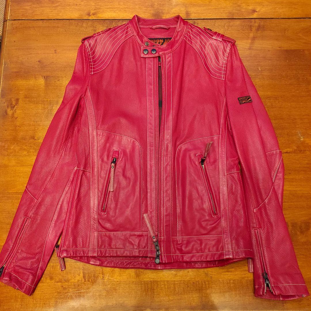 UNION JAP 赤いレザージャケット Lサイズ
