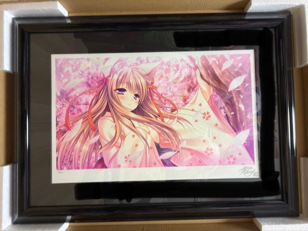 萌木原ふみたけ 版画 桜の樹との対話 アールビバン ミクスドメディア