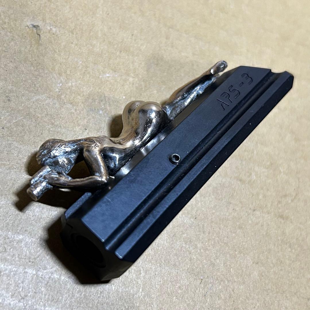 APS-3 フロントサイトブロック 射撃の女神 ブロンズ 彫金加工 ワンオフ