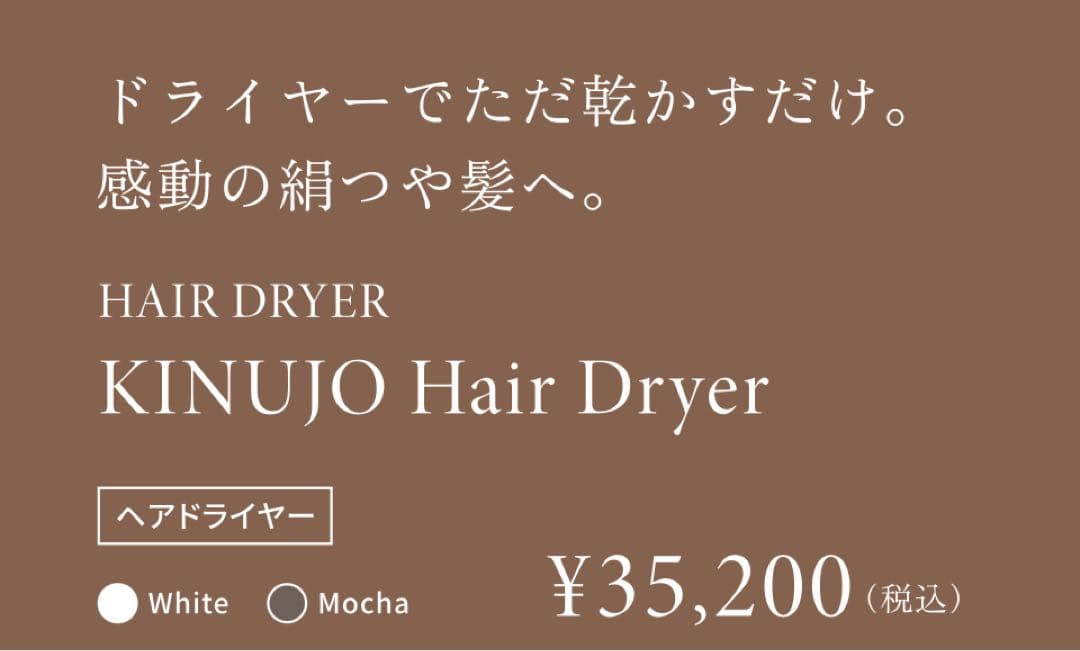 【新品】KINUJO キヌージョ　　Hair Dryer ホワイト