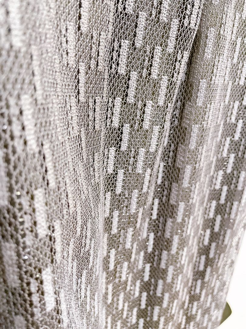 Leja 長袖パールネックボレロ格子レースワンピースドレス