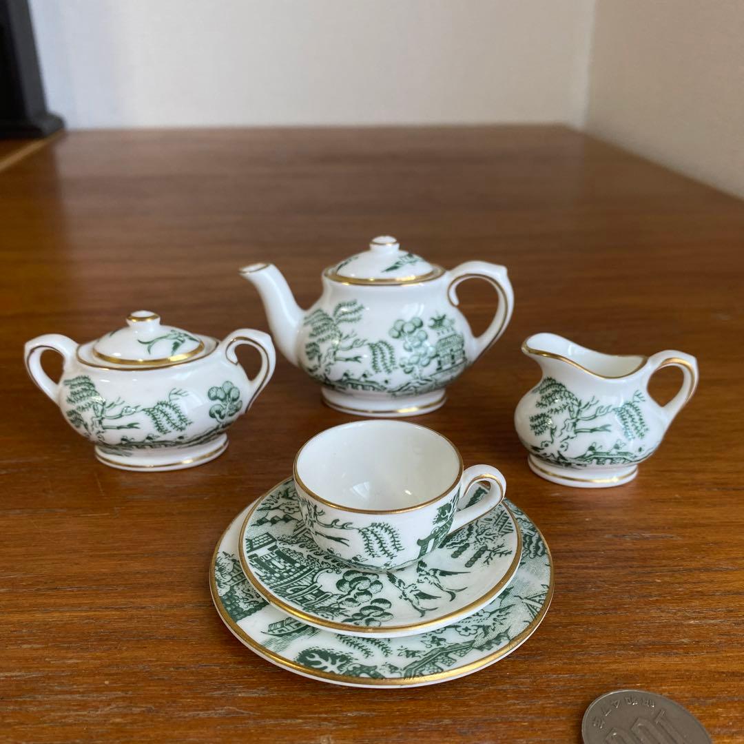 コールポート グリーン　ウィロー オールドウィロー ミニチュア　ティーセット
