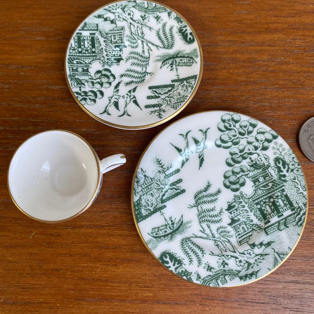 コールポート グリーン　ウィロー オールドウィロー ミニチュア　ティーセット