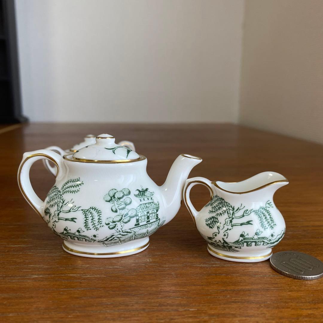 コールポート グリーン　ウィロー オールドウィロー ミニチュア　ティーセット