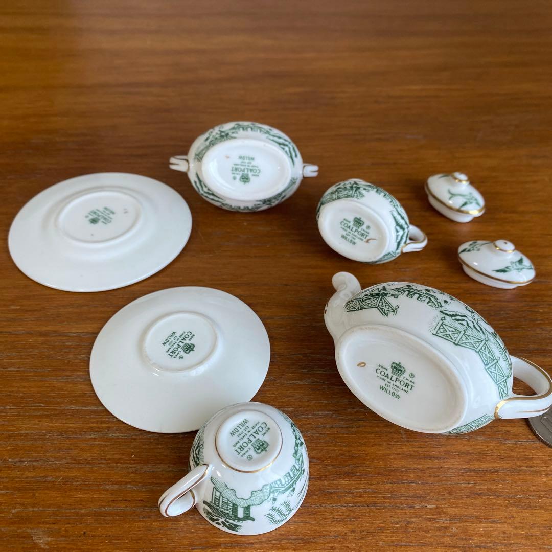 コールポート グリーン　ウィロー オールドウィロー ミニチュア　ティーセット