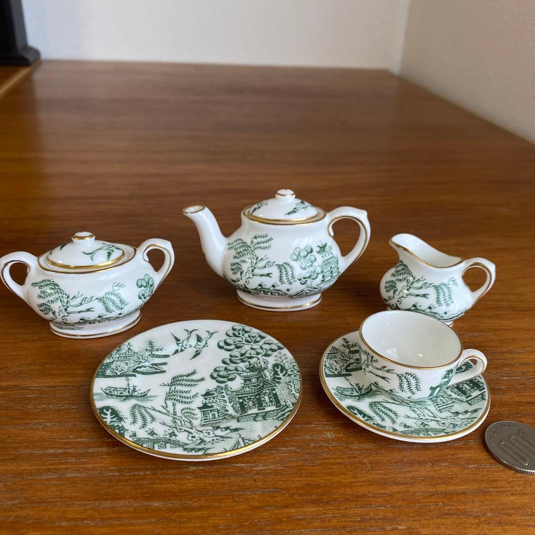 コールポート グリーン　ウィロー オールドウィロー ミニチュア　ティーセット