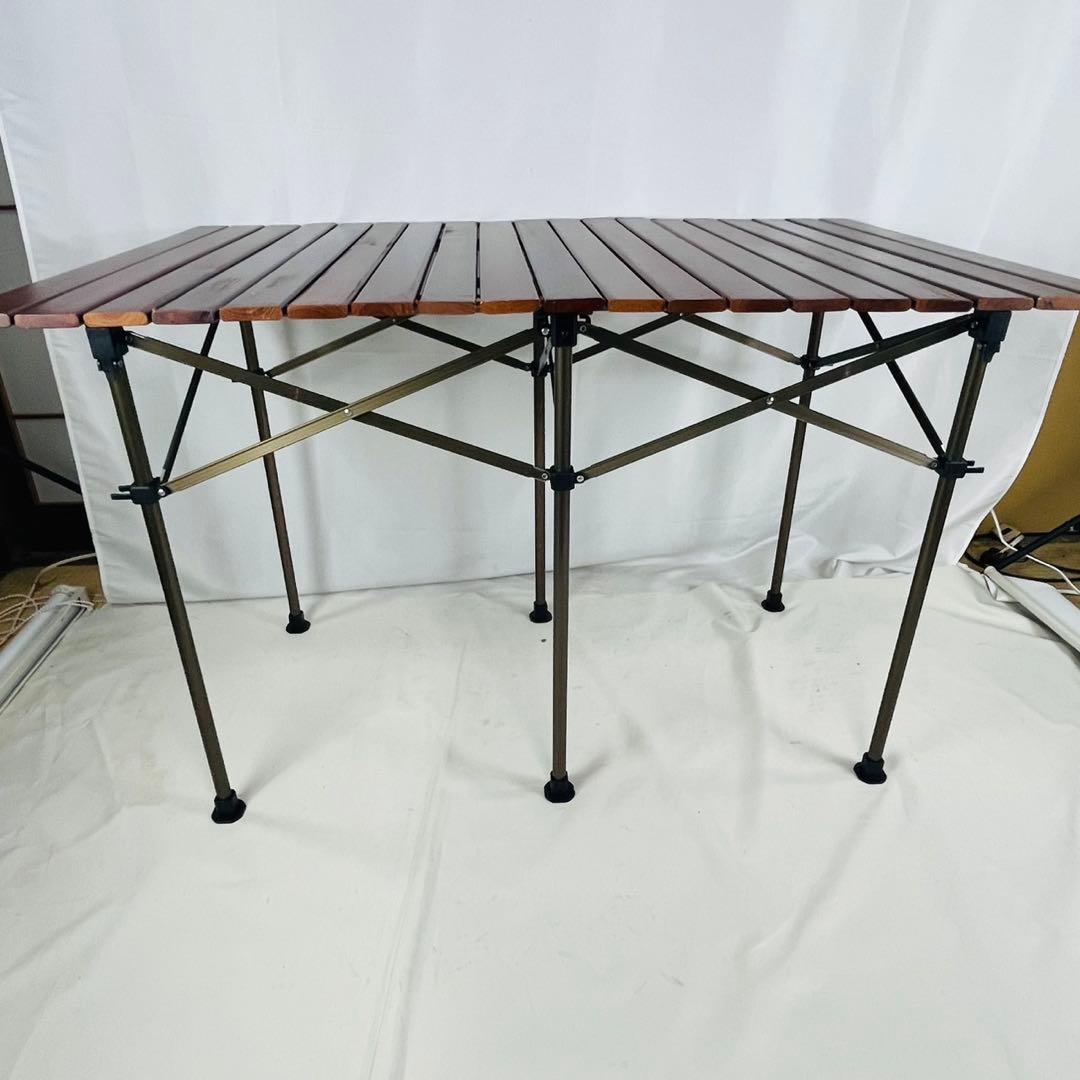 【良品】 Coleman コールマン ウッドロールテーブル 110×70×71