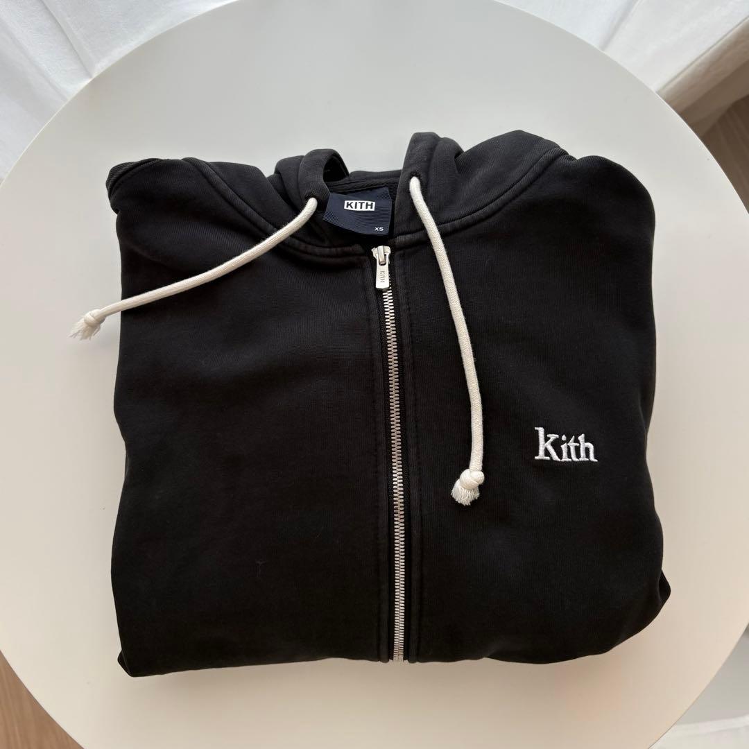 Kith ブラック フルジップパーカー