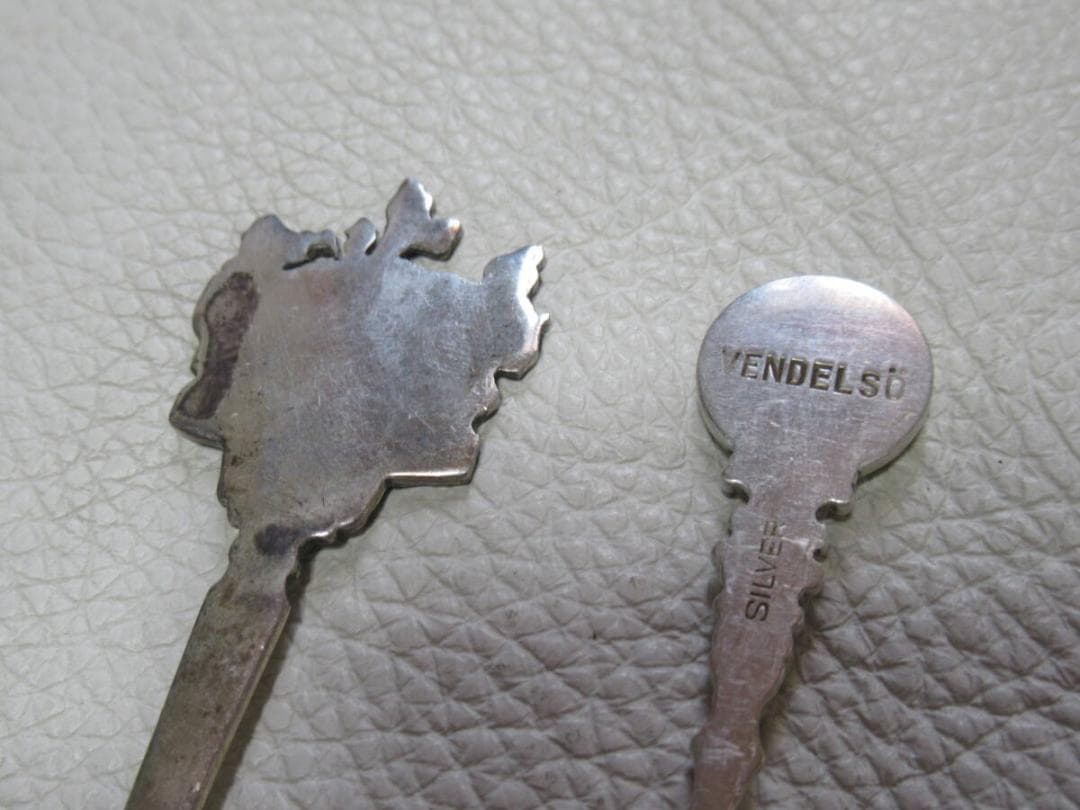 ◆非売品/希少 美品 1960年代！三菱電機 菱友会 銀製と七宝製 スプーン2本