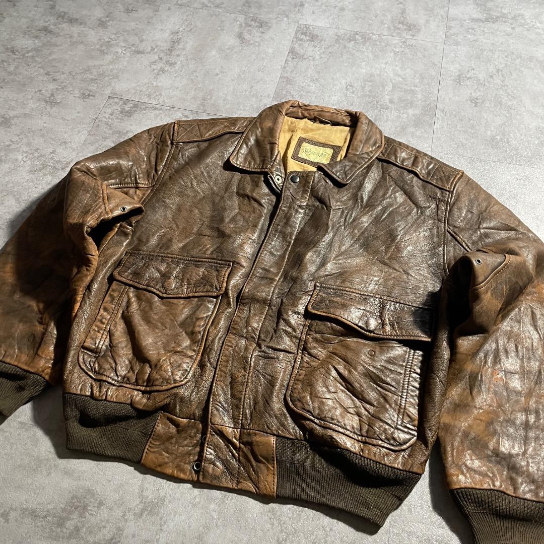 90s StJohn'sBay セントジョンズベイ A2 レザージャケット