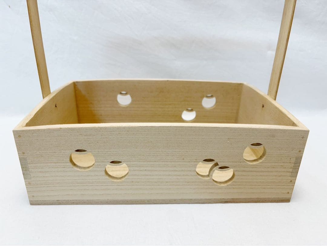 ほぼ未使用 茶道具 桐 一燈好写 つぼつぼ透かし 手持ち莨盆 喫煙具 木工芸