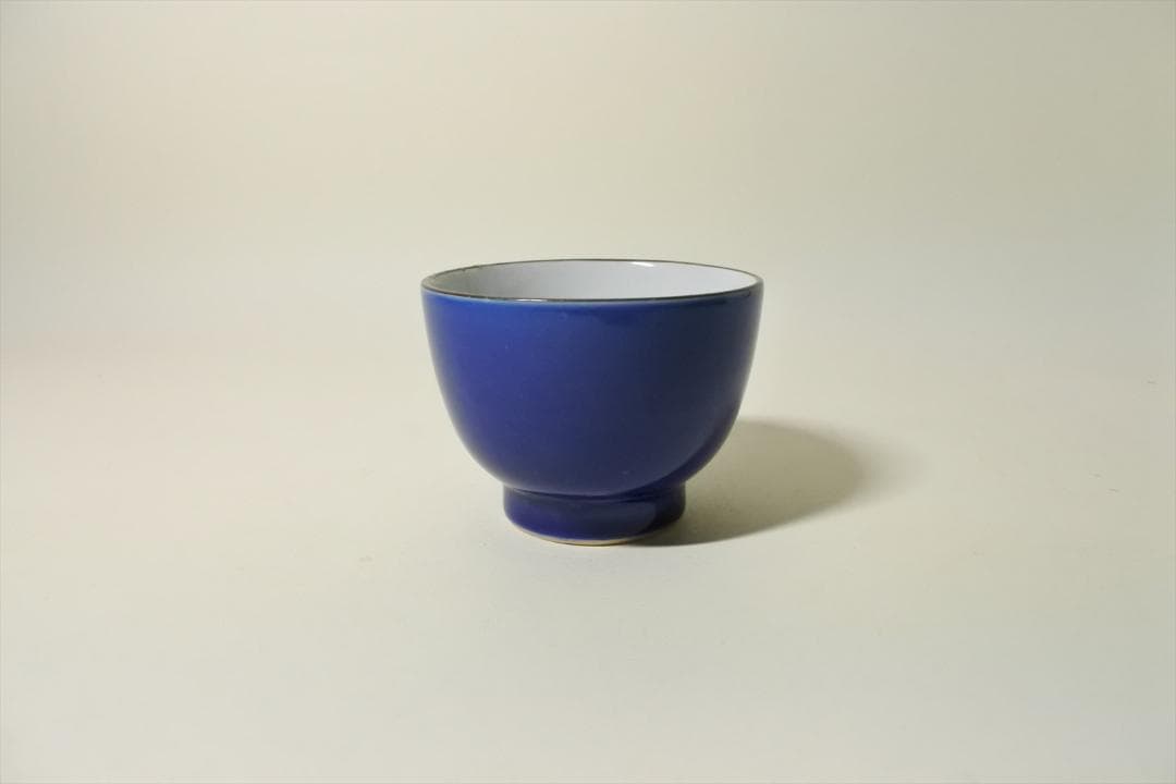 明治時代　瀬戸　瑠璃　猪口　６客組　骨董品　アンティーク　ｈ