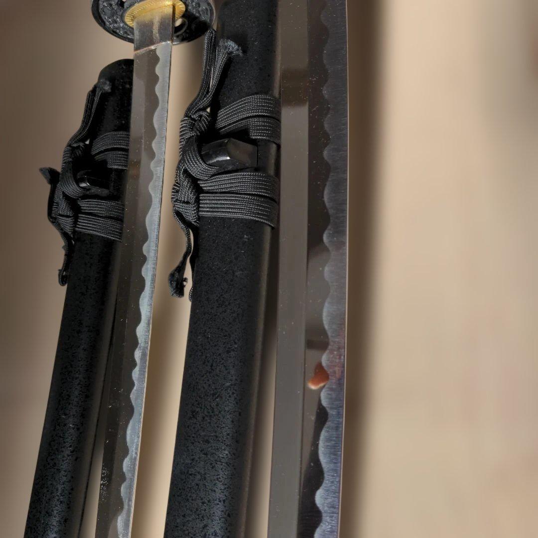 模造刀2本セット　黒　布製ケース付き