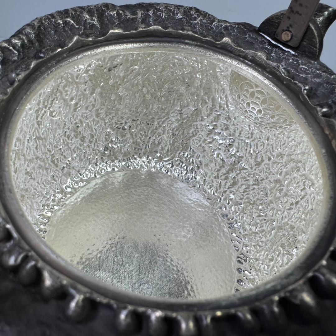 純銀製 木摘 銀瓶 箱付 湯沸 煎茶道具 工芸品 古美術品 純銀保証