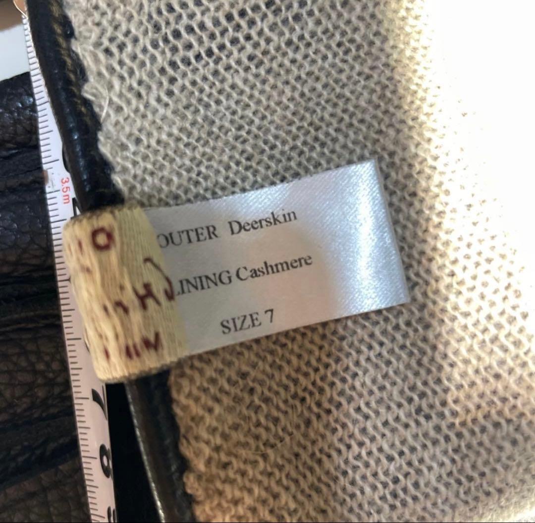 DENTS（デンツ）革手袋　黒　サイズ7　DEERSKIN　ライニング交換済