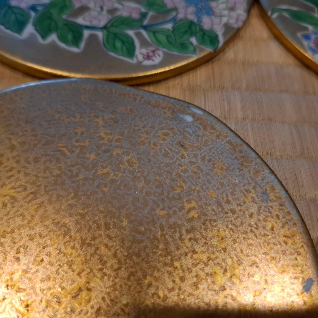 四季の花 作家物 手描 皿 コースター