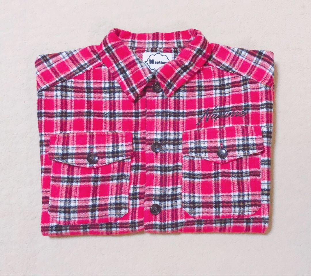 Nissy ブランド naptime チェック SHIRTS-RED