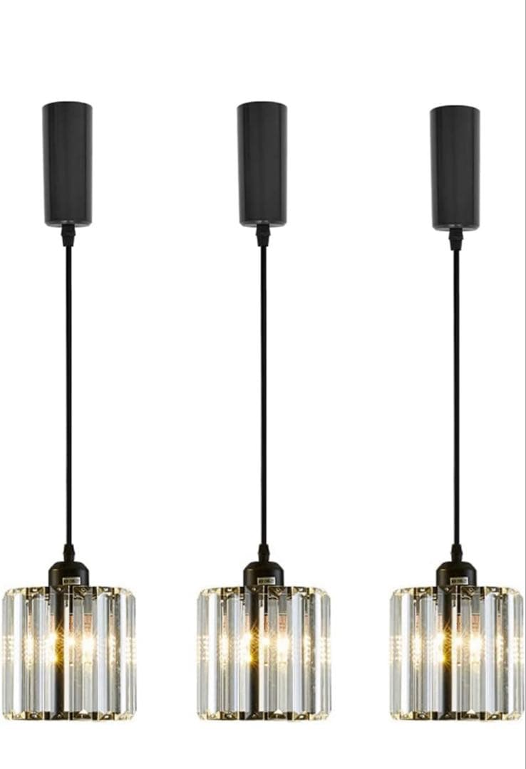 (専用)モダン 3灯ペンダントライト クリア・ブラック