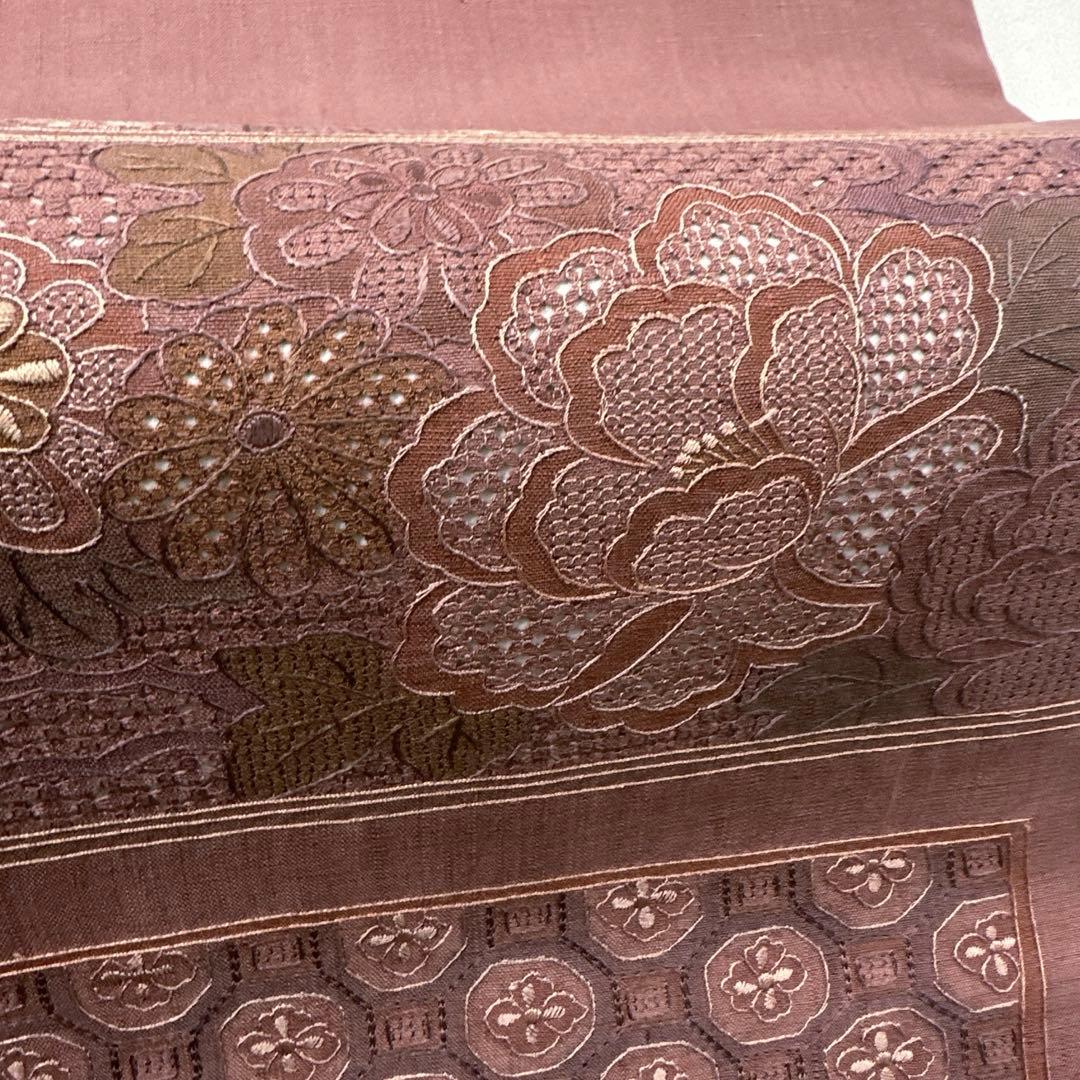 専用帯5146 5144 二点セット ●高級 正絹 紬 汕頭刺繍 名古屋仕立て