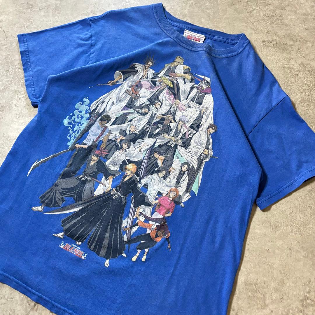 最高峰 00s BLEACH ブリーチ Tシャツ 護廷十三隊 ブルー M アニメ