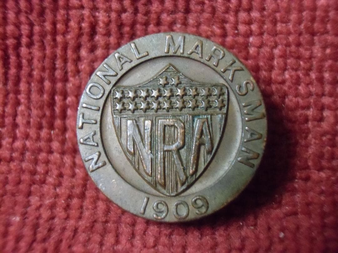 ★アメリカ軍＊１９０９年＊全米ライフル協会マークスマンバッジ（実物）