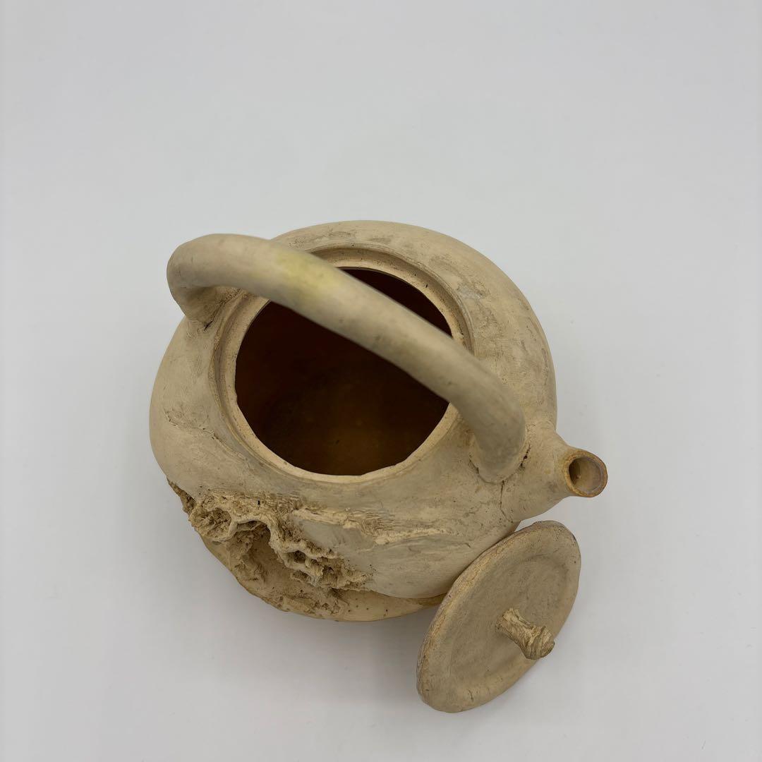 二六焼　佐々木二六　山水彫　急須