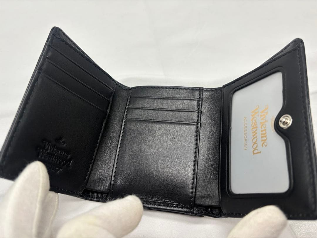 Vivienne Westwood ブラック クロコダイル柄　三つ折り財布