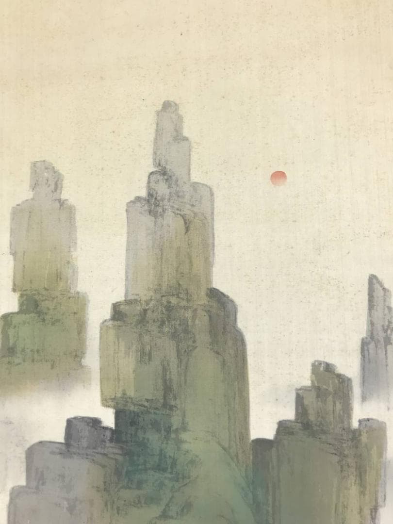 作者不詳/蓬莱山図/山水図/祝事山水図/掛軸/名家伝来/AD-227