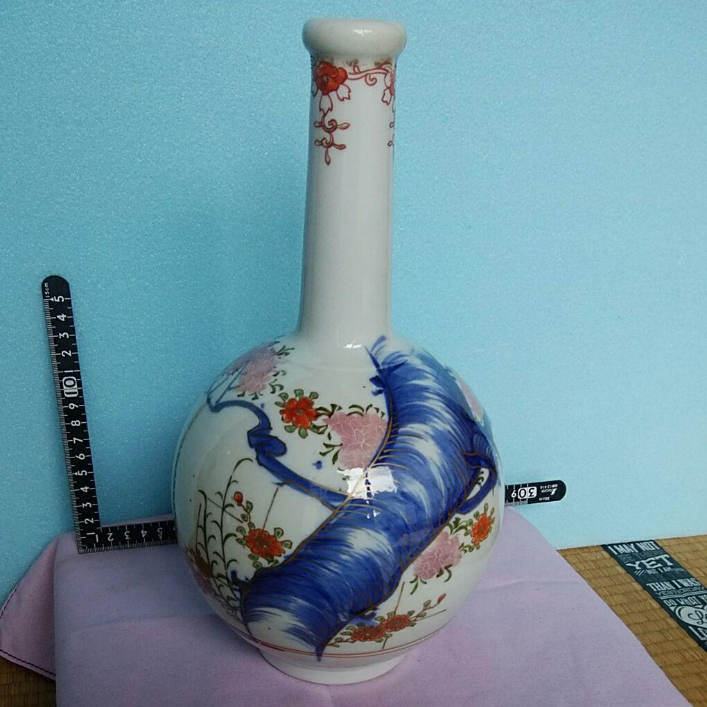 伊万里色絵秞裏紅徳利 太治窯製