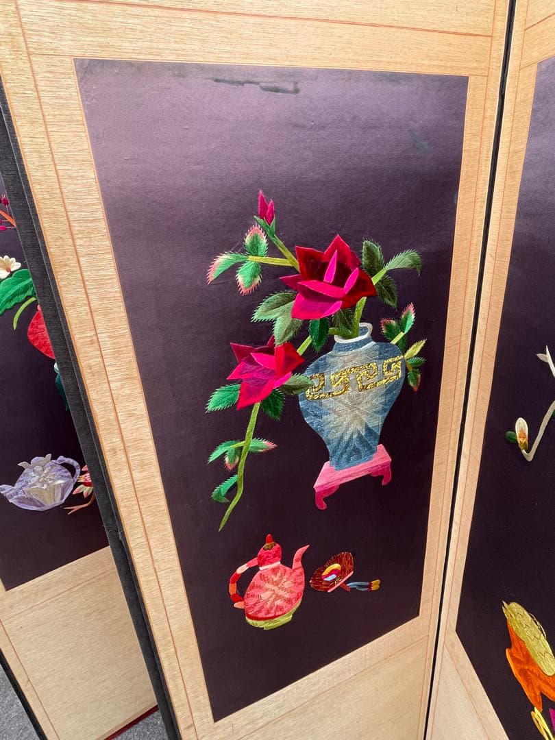 稀少/旧家/時代物/当時物/古美術/屏風/紙本/8曲/古民家/①