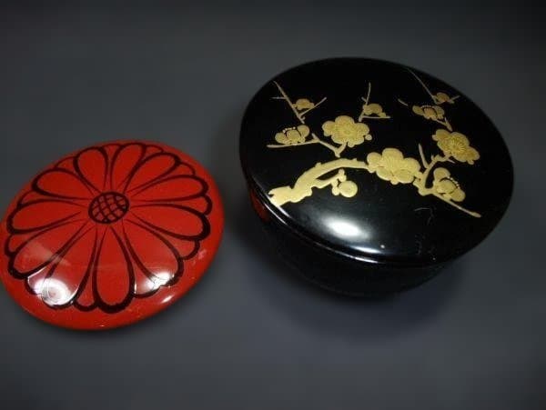 棗 茶入 金蒔絵 梅文 春秋用 別蓋付 本漆器 天然木 茶道具 春秋用 別蓋付