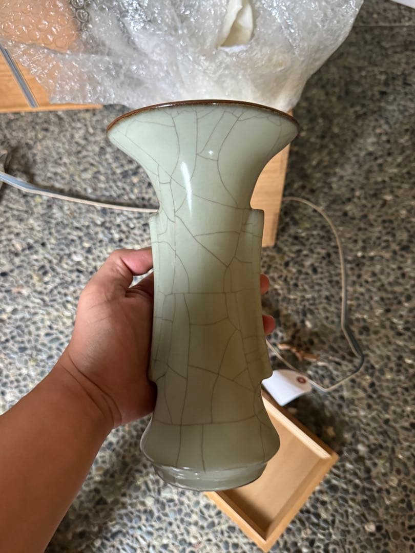 ‼️最後の値段‼️リサイクルFORT‼️9/13唐物買取11‼️北宋官窯青磁双耳瓶‼️箱入