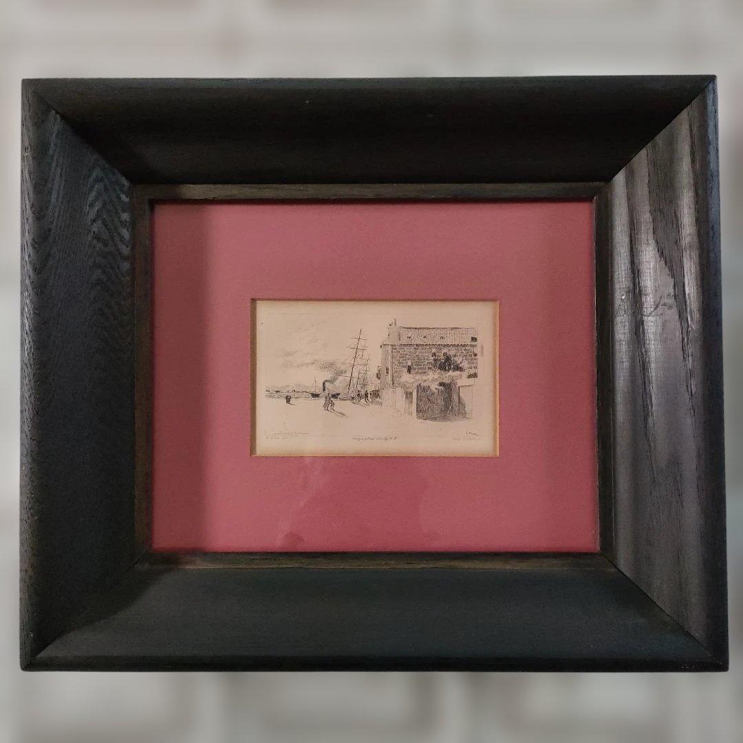 デュエス E. Duez 銅版画『ノルマンディーの港町』1892年制作他、計2点