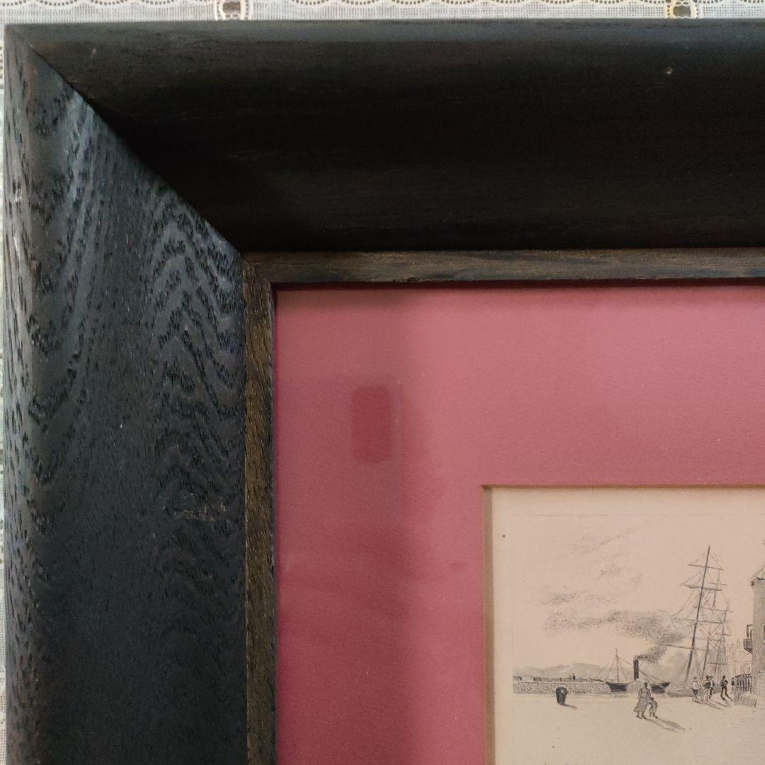 デュエス E. Duez 銅版画『ノルマンディーの港町』1892年制作他、計2点