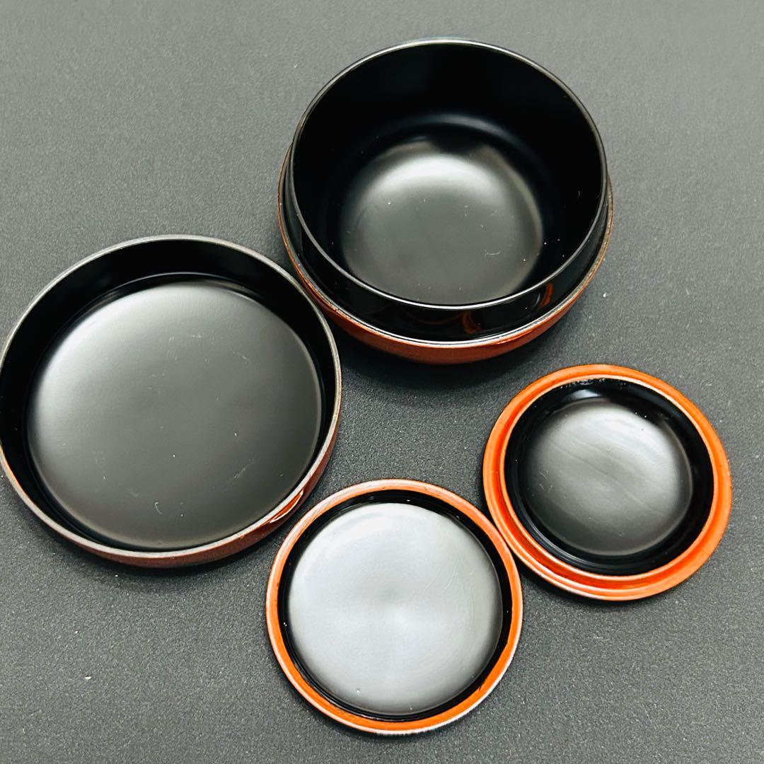 茶道具セット　利休茶箱　鎌倉彫　香合　茶巾筒　茶筅筒　鎌倉彫　根来塗