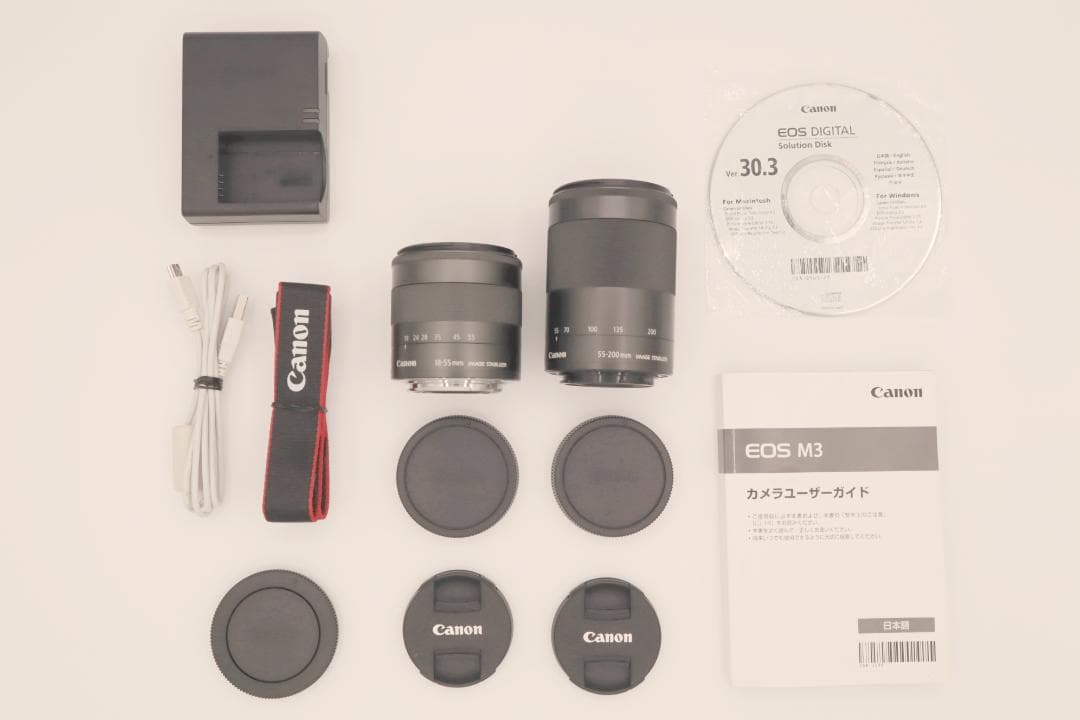 【美品】Canon キヤノン EOS M3 ダブルズームキット ブラック