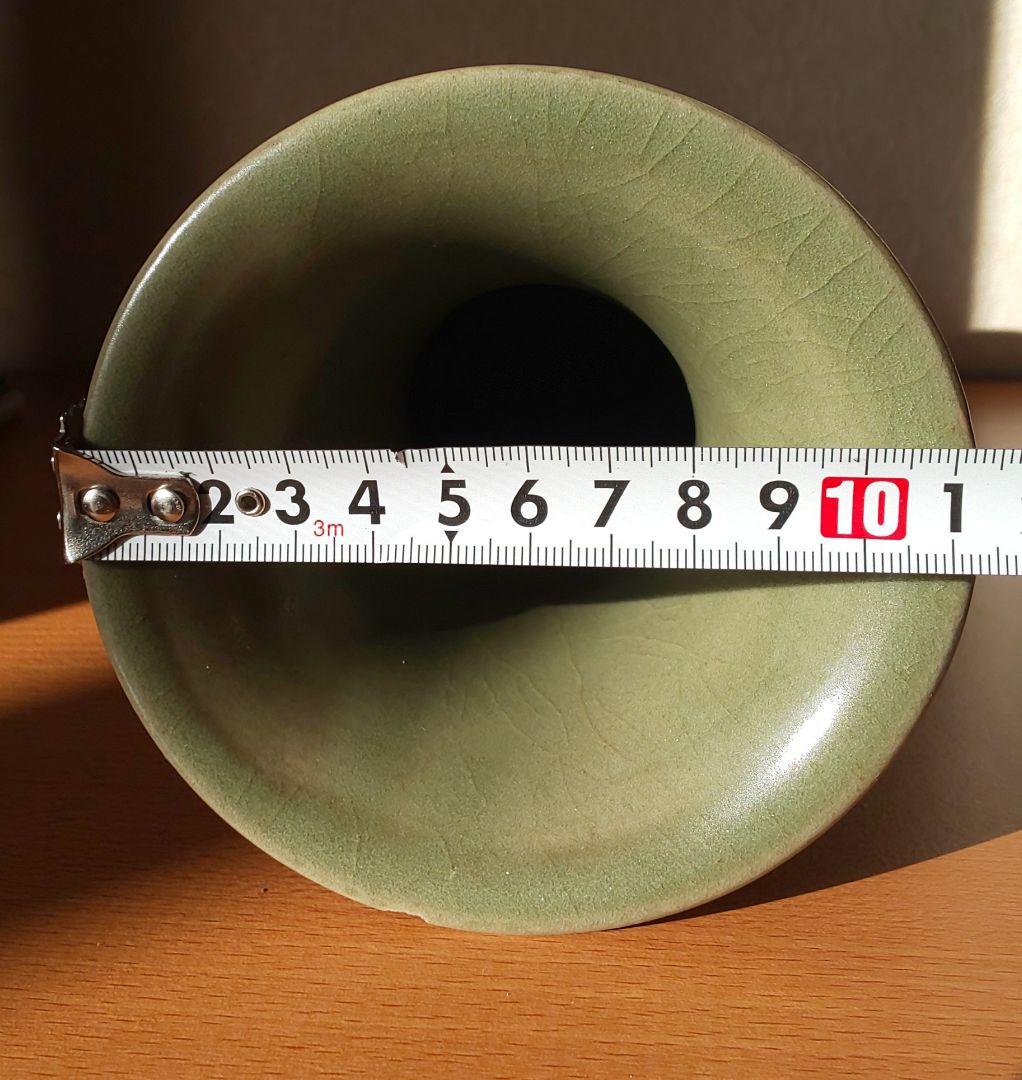 青磁中国美術 宋龍泉窯粉 梅子青出青磁品種 尊式 花瓶