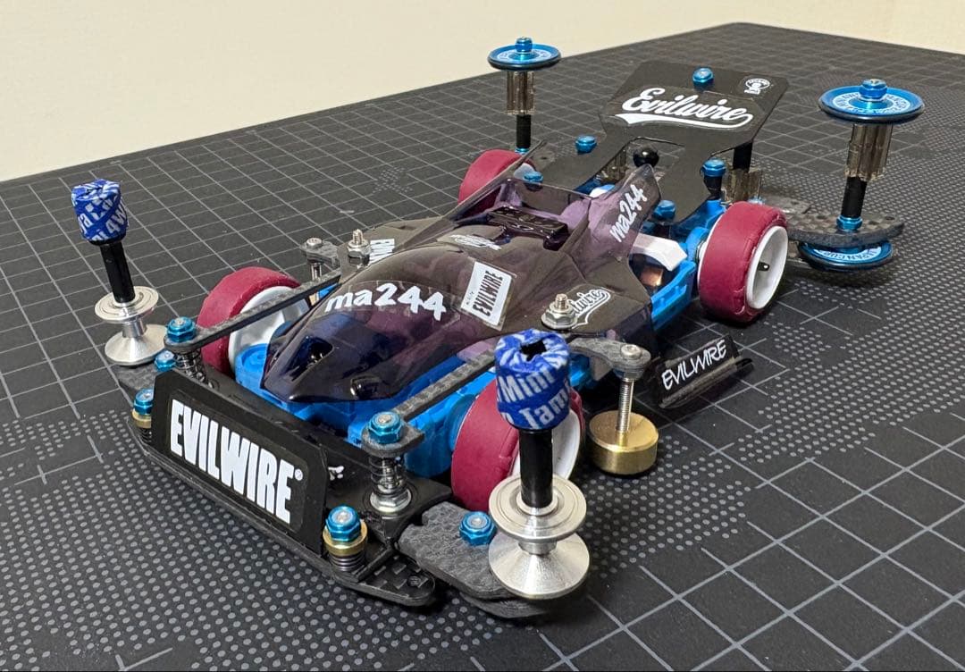 ミニ四駆　完成品　サンダーショット　MS フレキ　青