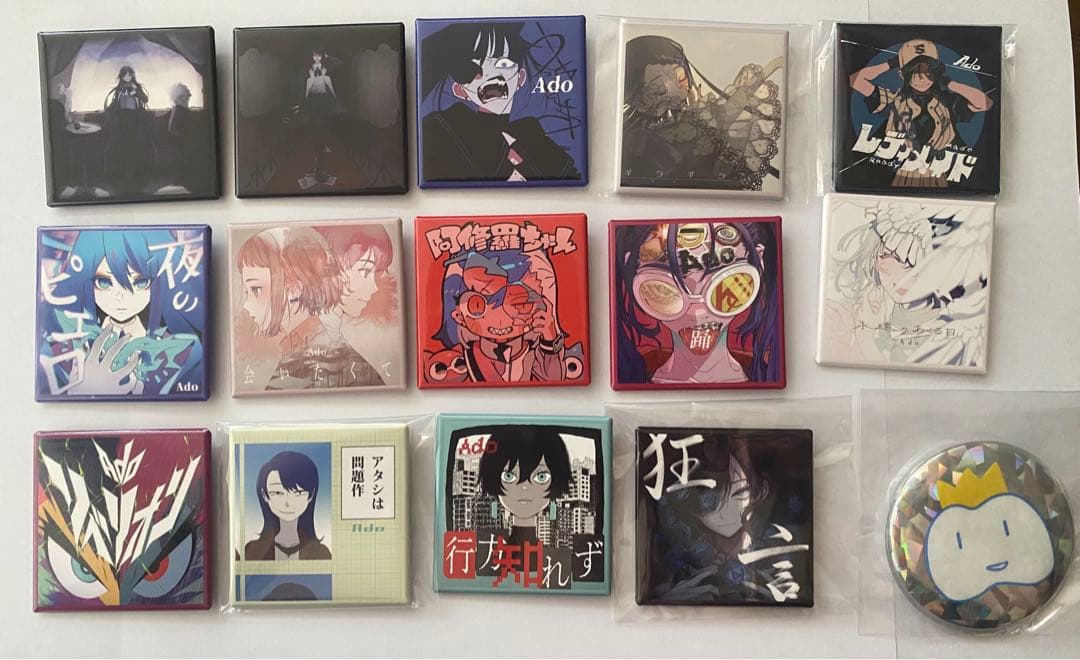 新品　Ado マーズ　やっときたか！スクエア缶バッジセット　シークレット入り