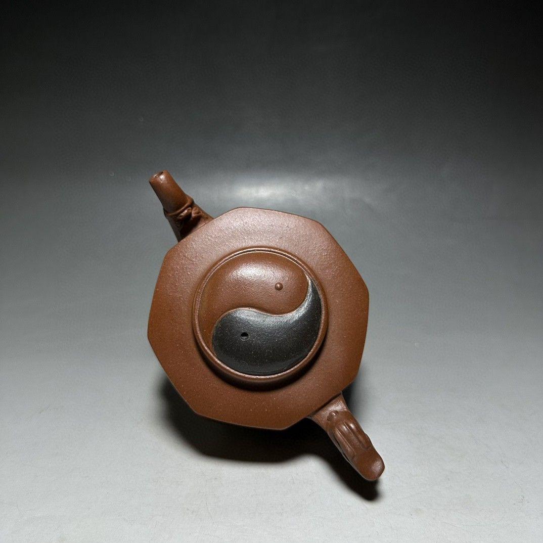 中国美術・三本足太極壺・宜興原鉱紫砂・茶壺・茶道具・置物