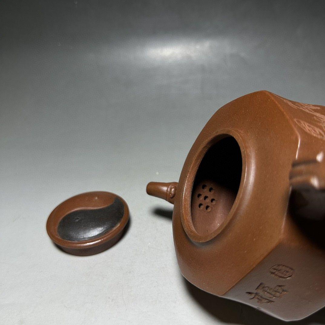 中国美術・三本足太極壺・宜興原鉱紫砂・茶壺・茶道具・置物