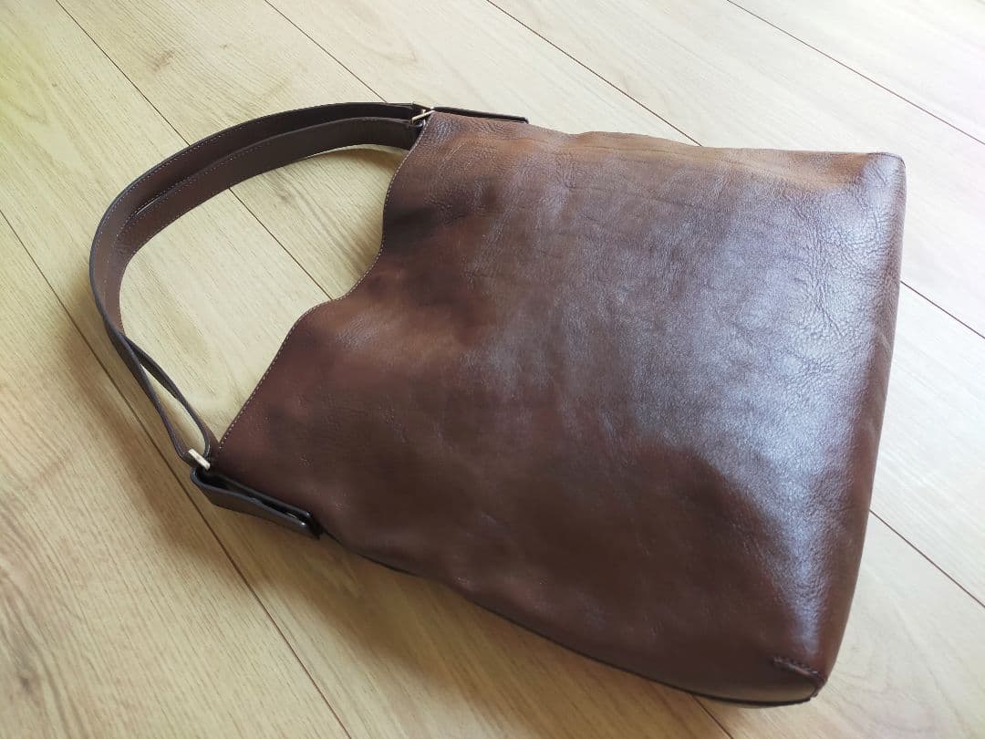 美品HIROFU ヒロフ　ワンショルダー　レザーバッグブラウン系