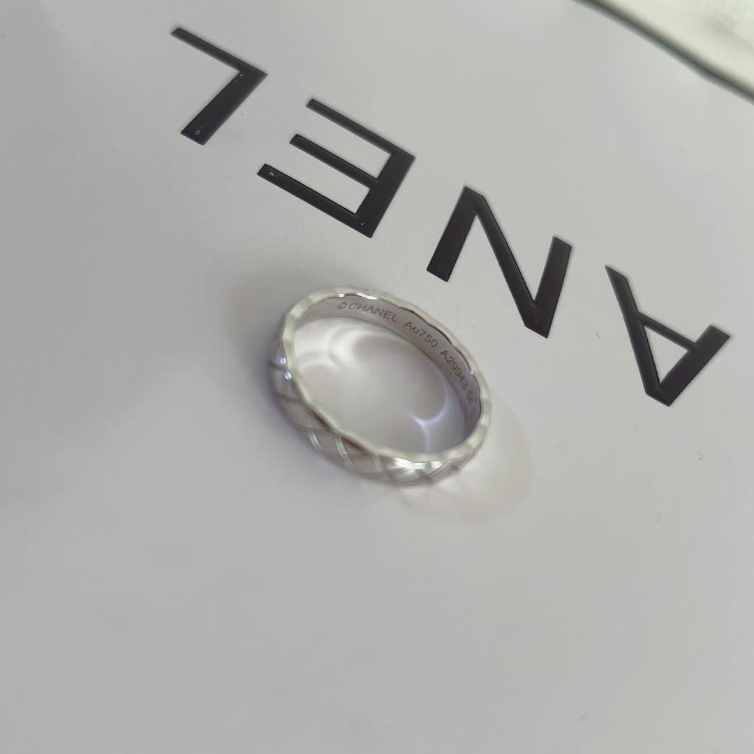 CHANEL シャネル ココクラッシュ ミニ ホワイトゴールド リング 54