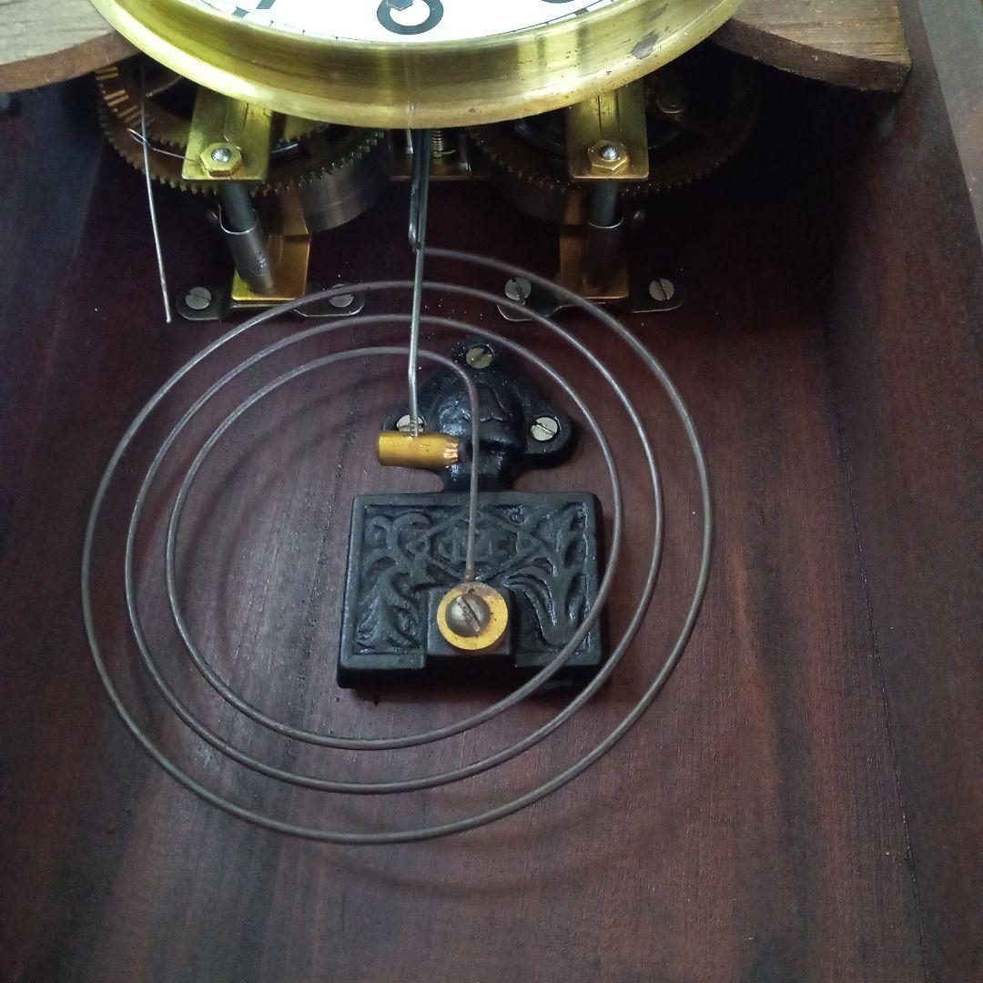 アンティーク　明治時計社　柱時計　手巻式