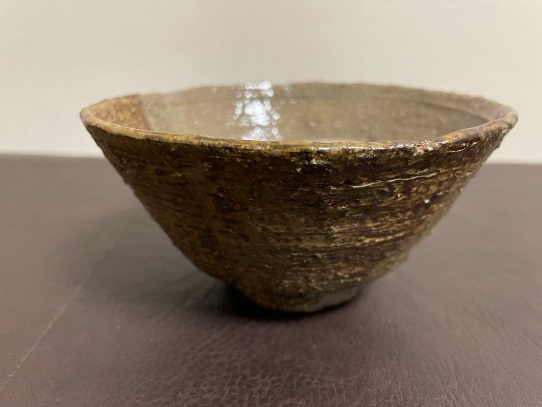 森田十雨　片身替茶盌　共箱　栞　茶碗　高麗茶碗　茶道具