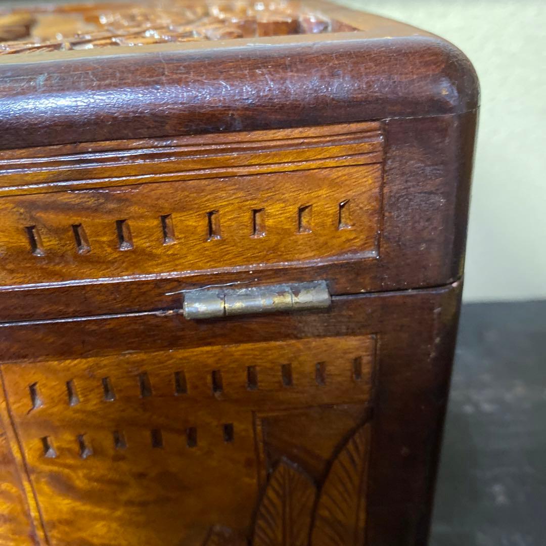 中国古玩　木彫　毛沢東　人生図箱