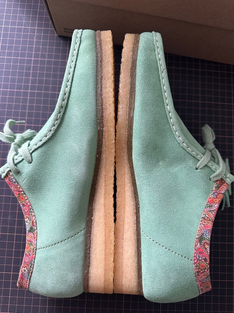 靴 STUSSY x CLARKS Wallabee UK10 SAGE