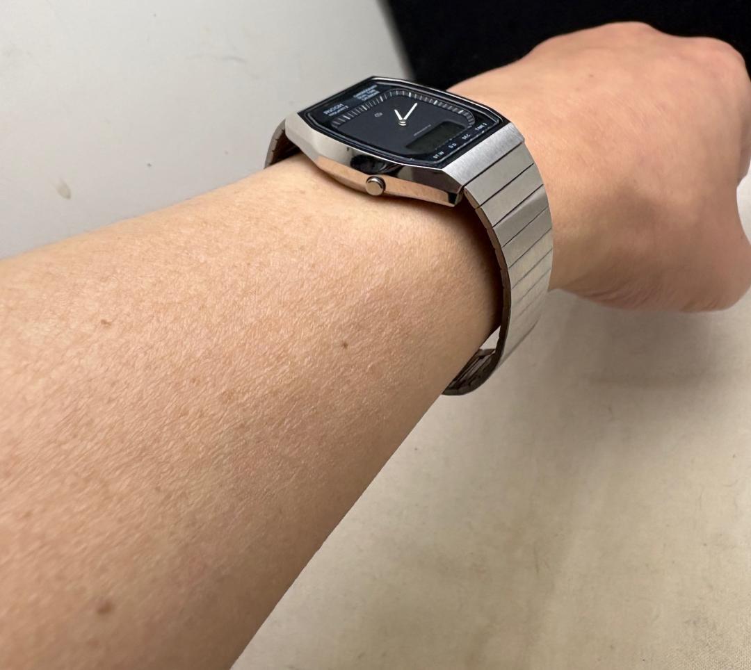 865/稼働 80年代 リコー リクオーツ ミラー文字盤 デジアナ デジタル