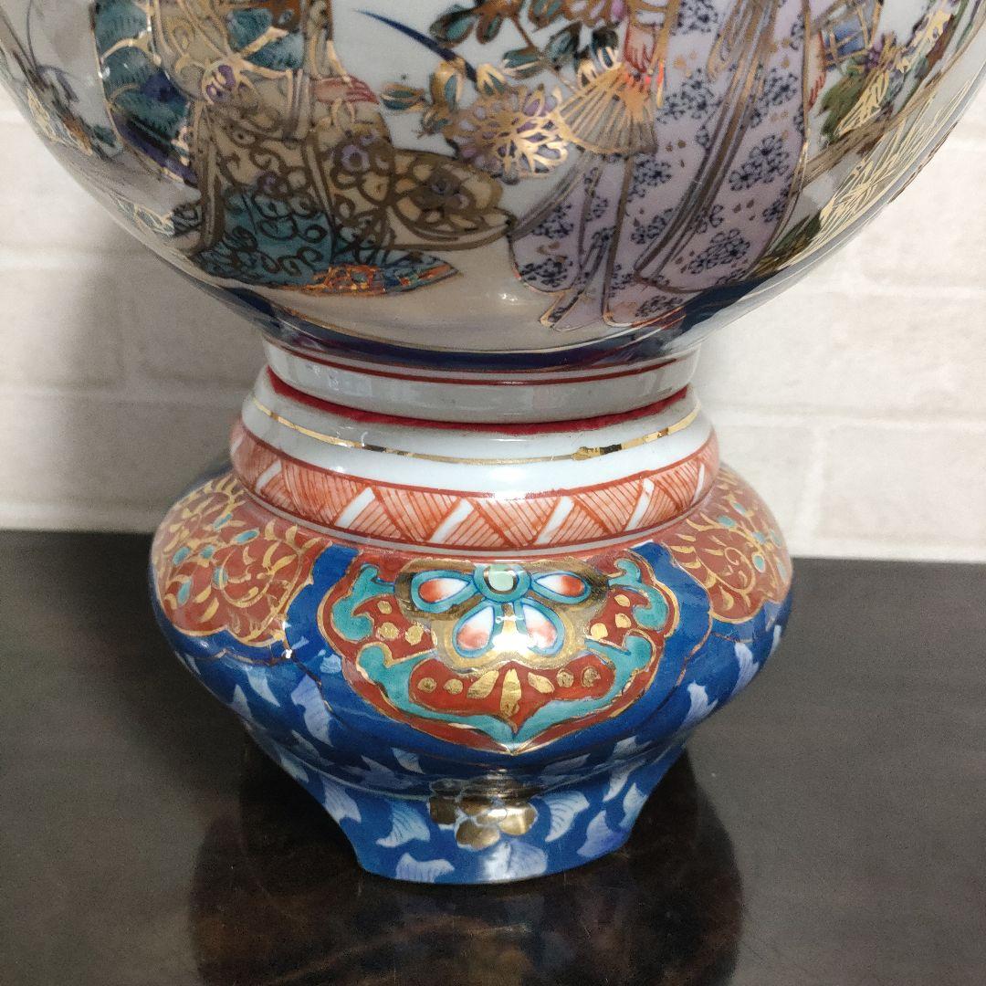 有田焼 金彩 染錦 美人図 沈香壺 飾壺 高さ46cm 古美術 骨董品